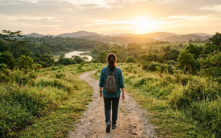 Person walking towards light symbolising hope and growth through relationship counselling