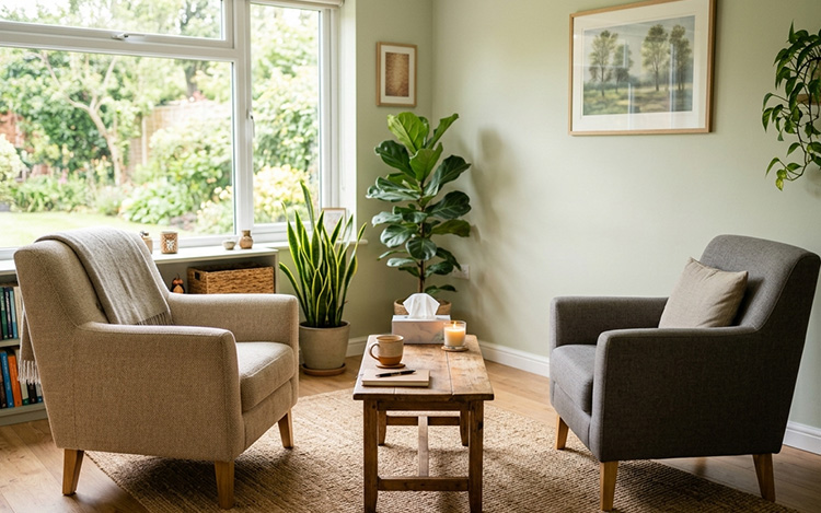 counselling room in Singapore offering professional and compassionate therapy for individuals